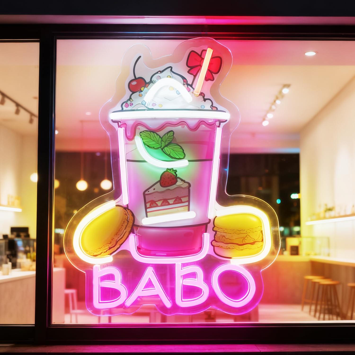 Coffee Tea Neon Sign - Letreiro Neon Boba: Letreiros Luminosos para