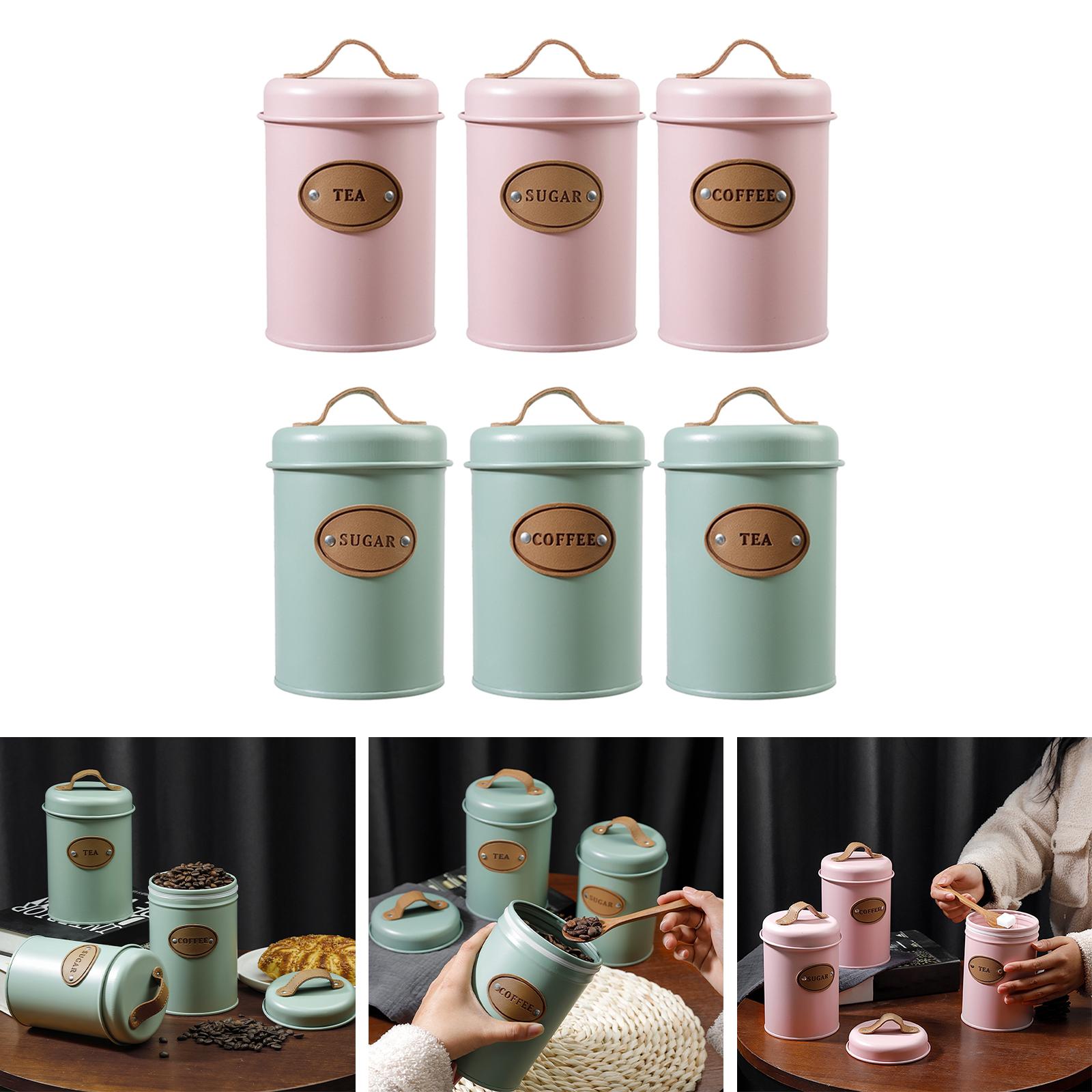 Coffee Tea Sugar Container Set - Conjunto de 3 Recipientes Multiuso para