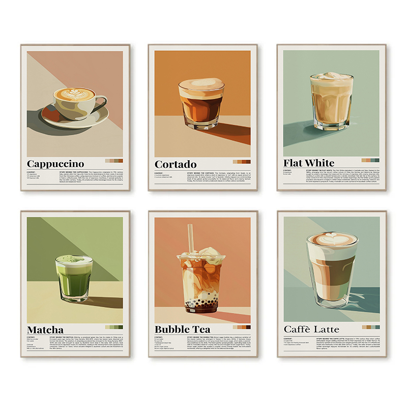 Coffee Tea Picture - Cartazes de bebidas de café vintage
