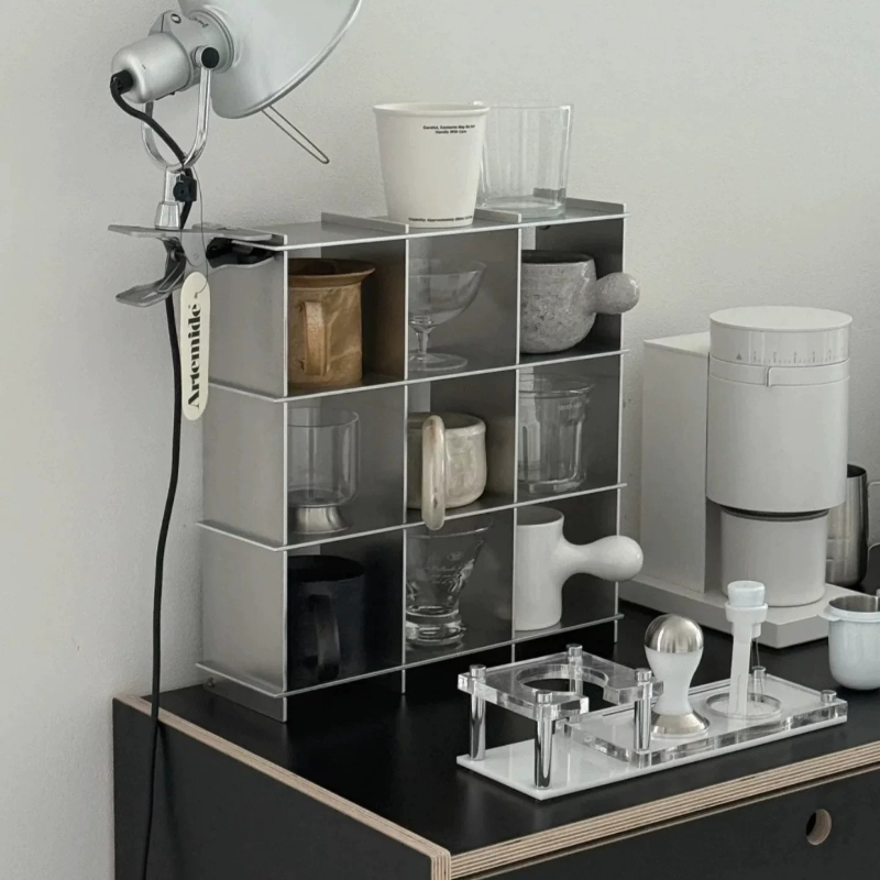 Coffee Tea Stand - Prateleira Minimalista de Alumínio para Armazenamento