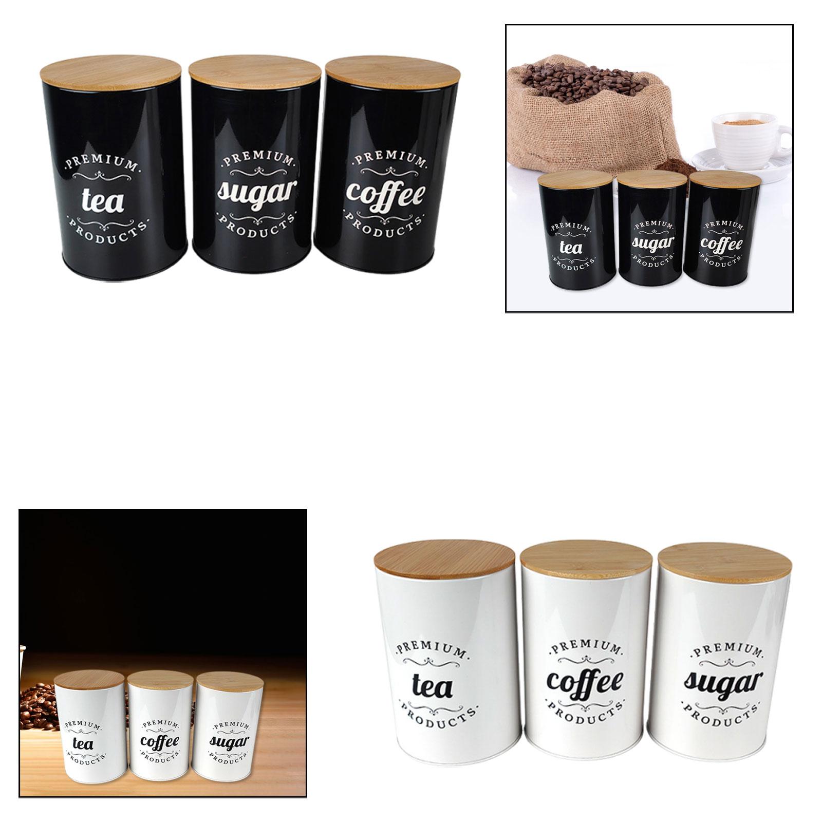 Coffee Tea Sugar Container Set - Conjunto de 3 Latas Decorativas de