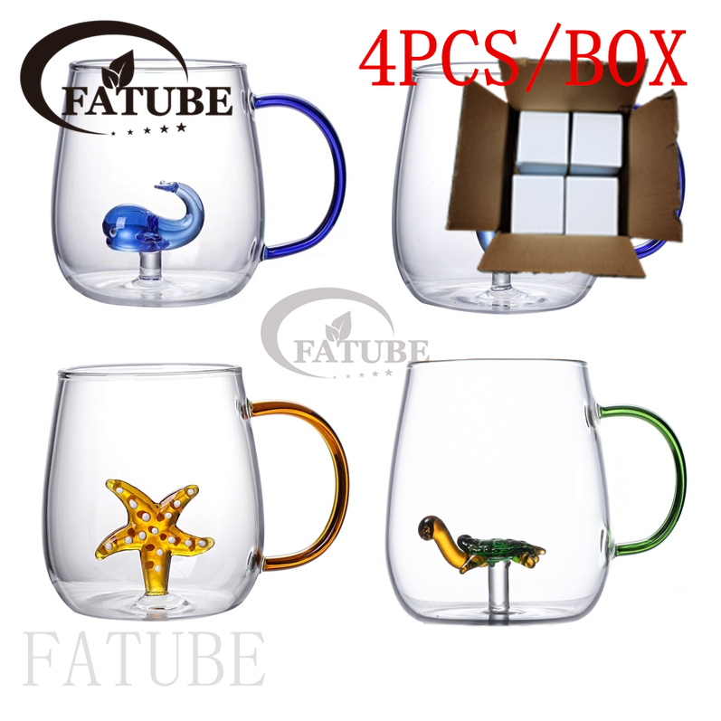 Coffee Tea Festival - Criativo 3D Rose Glass Cup com