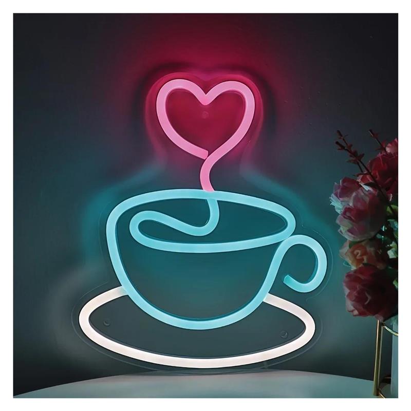 Coffee Tea Neon Sign - Letreiro de néon Love Coffee Cup,