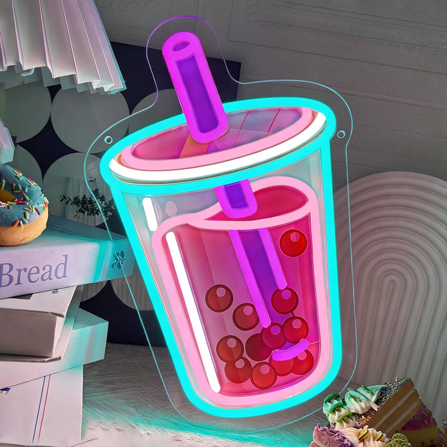 Coffee Tea Neon Sign - Letreiro Neon Bubble Tea com LED
