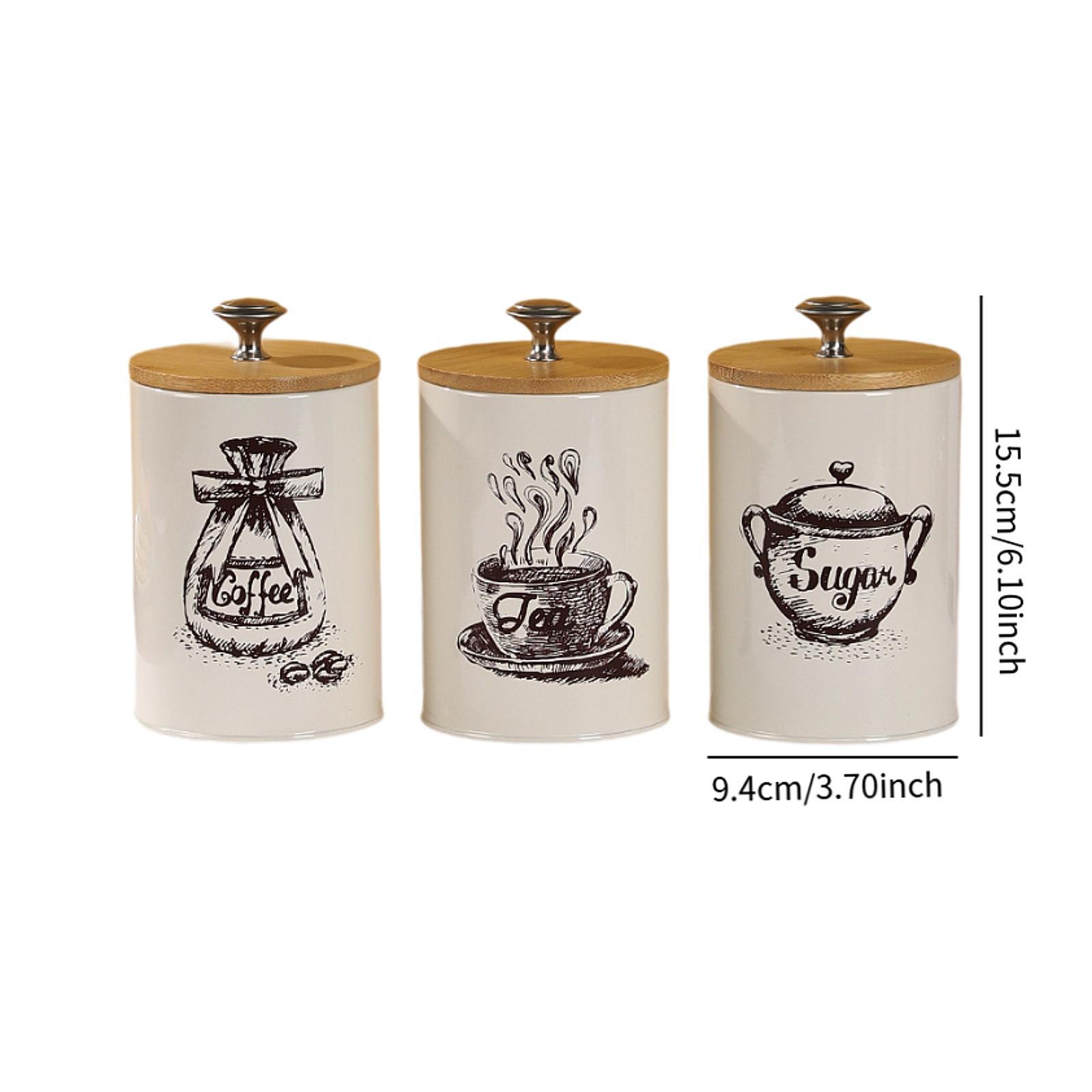 Conjunto de Latas para Café, C - Coffee Tea Sugar Canister Set avaliação e preço