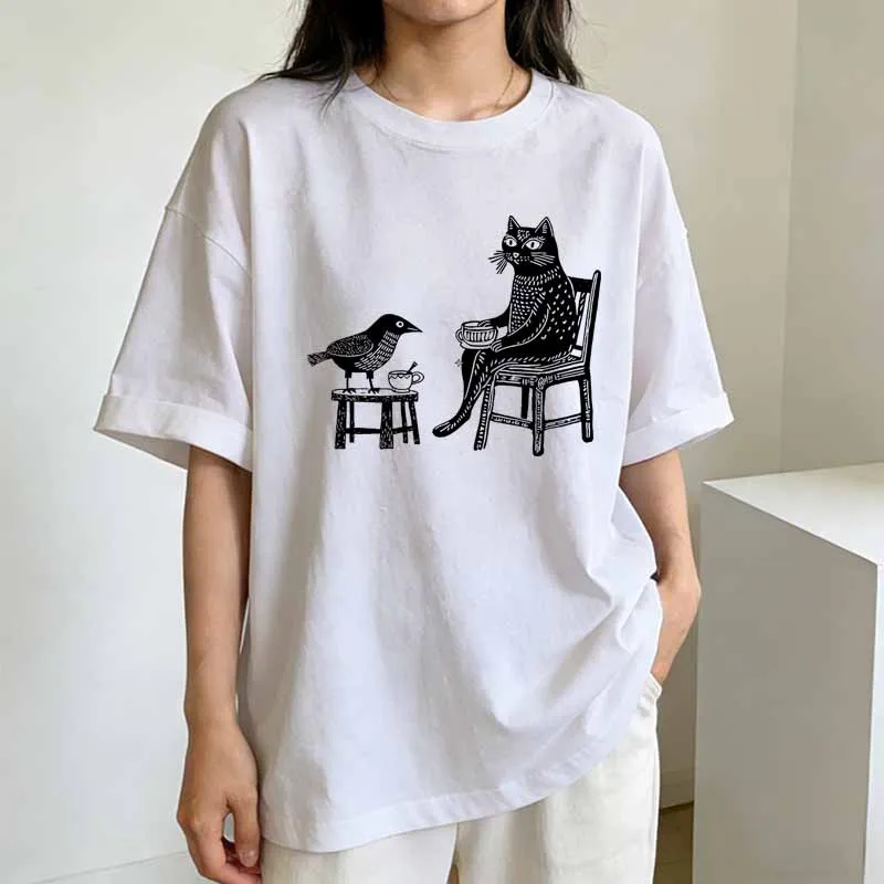 Camiseta feminina com estampa  - Coffee Tea Knits avaliação e preço