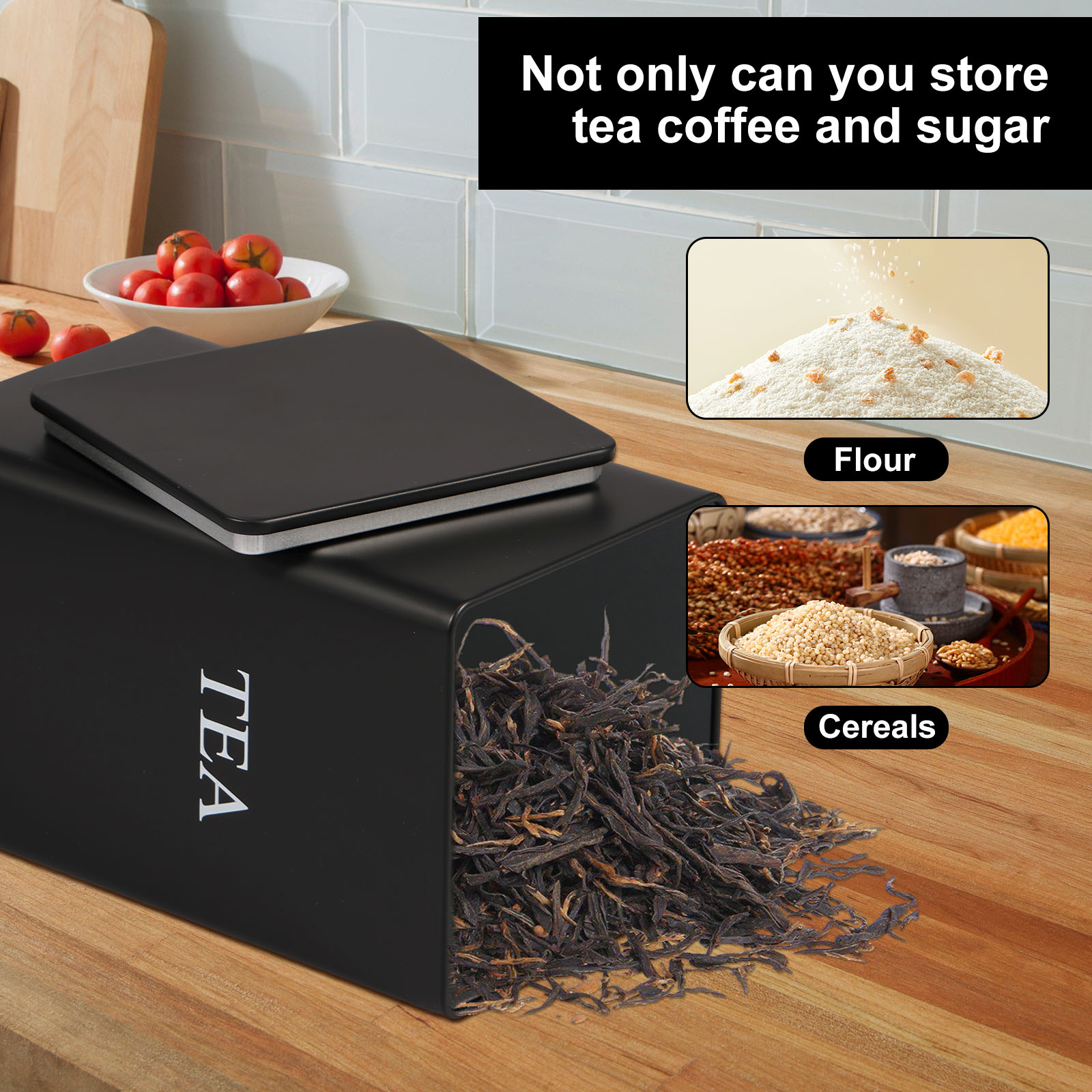 3 pçs caixas de armazenamento  - Coffee Tea Sugar Canister Set avaliação e preço
