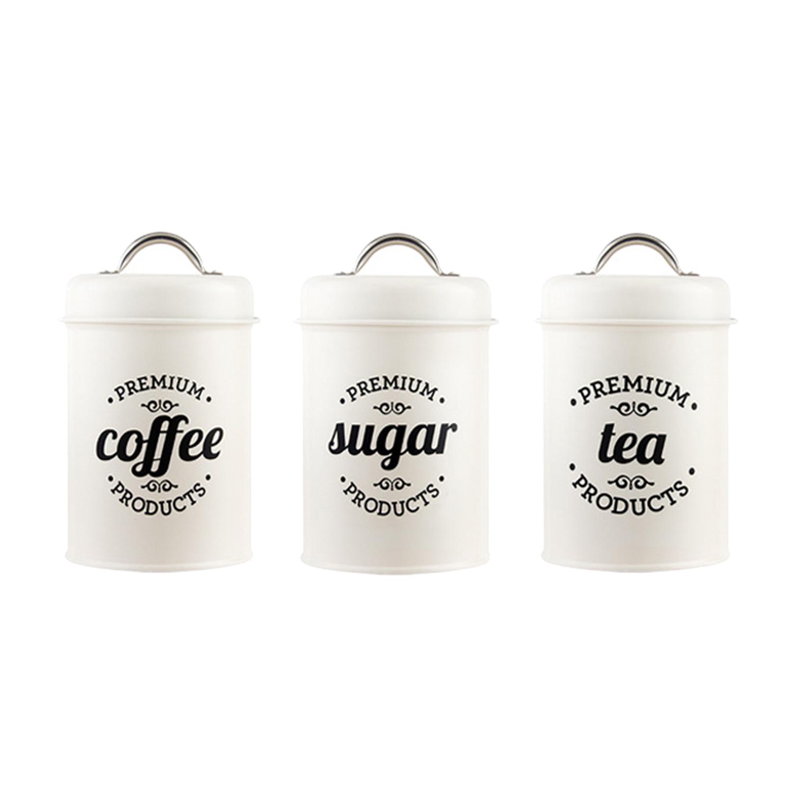 Conjunto de Latas Metálicas He - Coffee Tea Sugar Container Set avaliação e preço