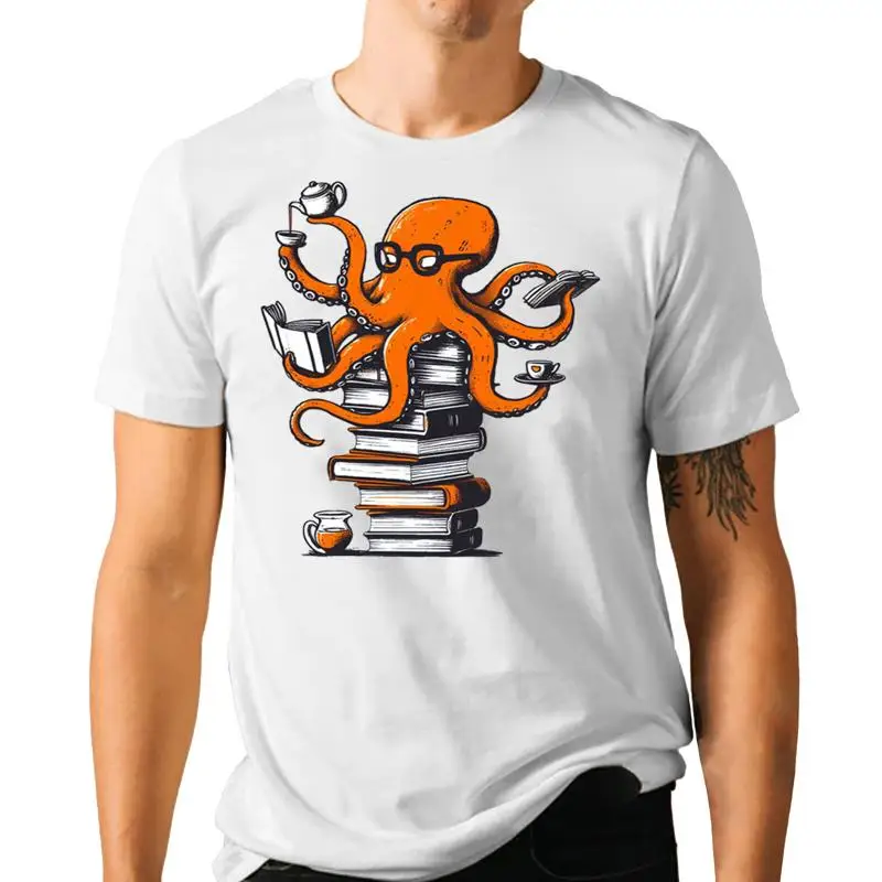Camiseta Octopus Reading Coffe - Coffee Tea Knits avaliação e preço