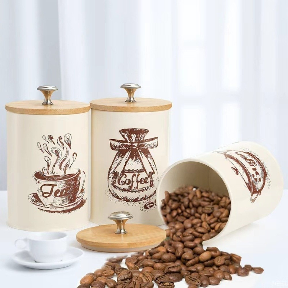 Conjunto de 3 Latas de Café em - Coffee Tea Sugar Container Set avaliação e preço