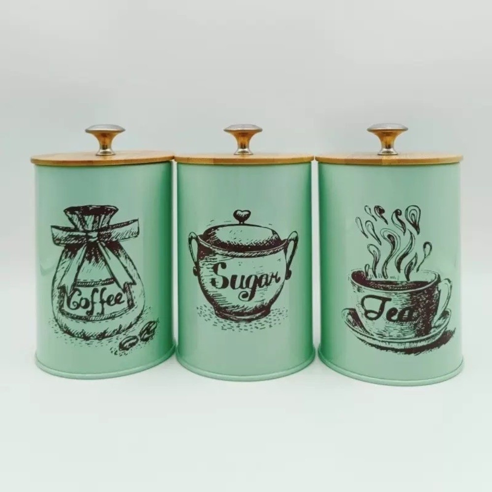 Conjunto de 3 Latas de Café em - Coffee Tea Sugar Container Set avaliação e preço