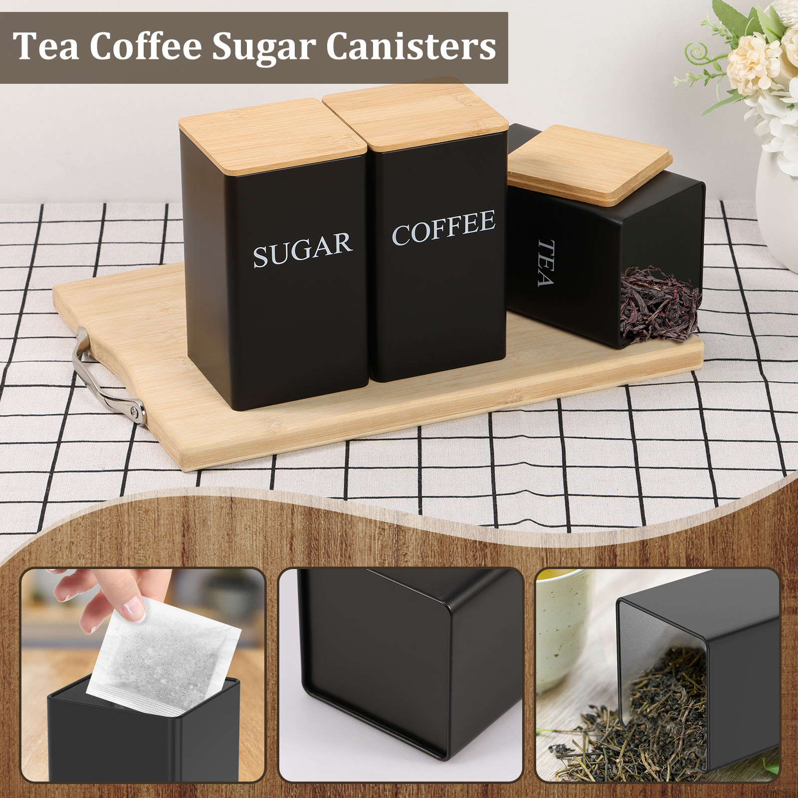 Conjunto de vasilhas de café,  - Coffee Tea Sugar Container Set avaliação e preço