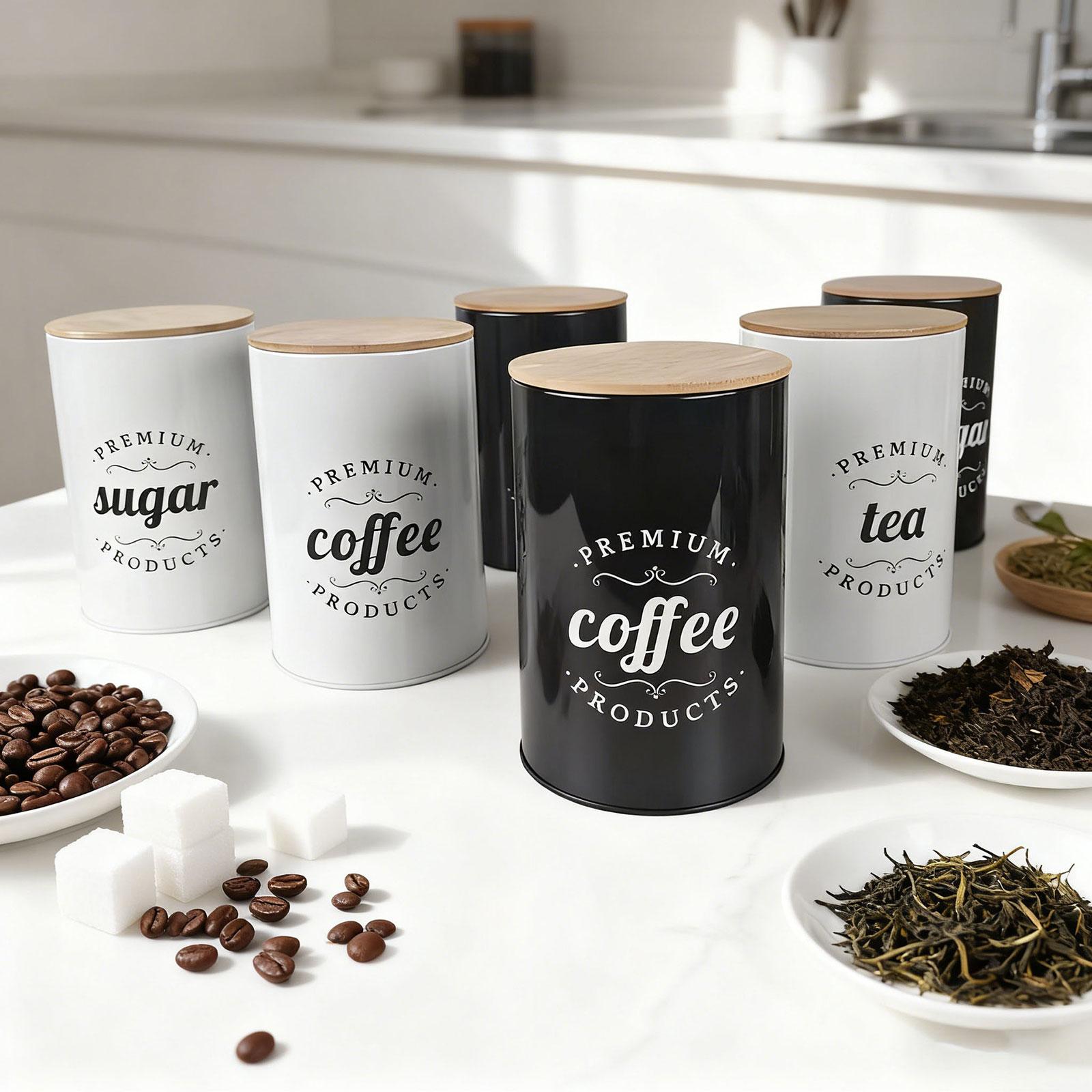 Conjunto de 3 Latas Decorativa - Coffee Tea Sugar Container Set avaliação e preço