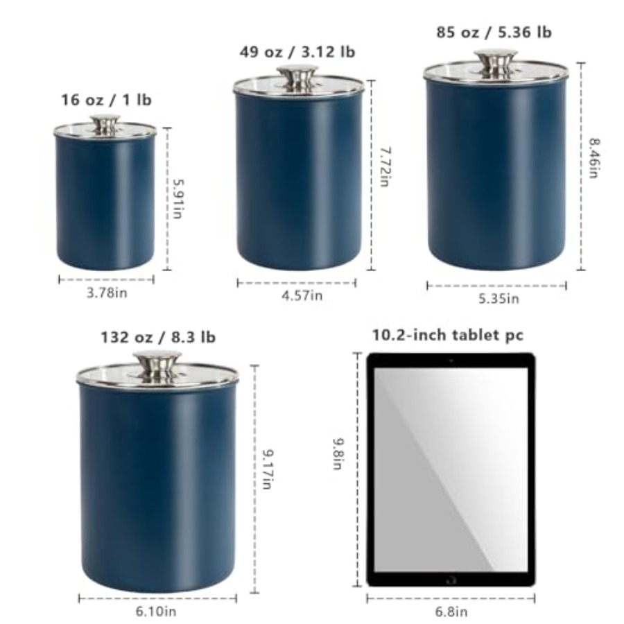 Conjunto de 4 Recipientes de A - Coffee Tea Sugar Canister Set avaliação e preço