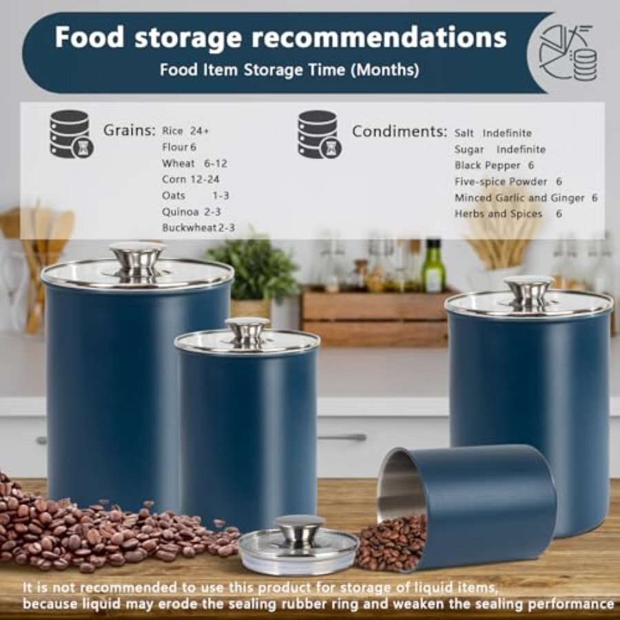 Conjunto de 4 Recipientes de A - Coffee Tea Sugar Canister Set avaliação e preço