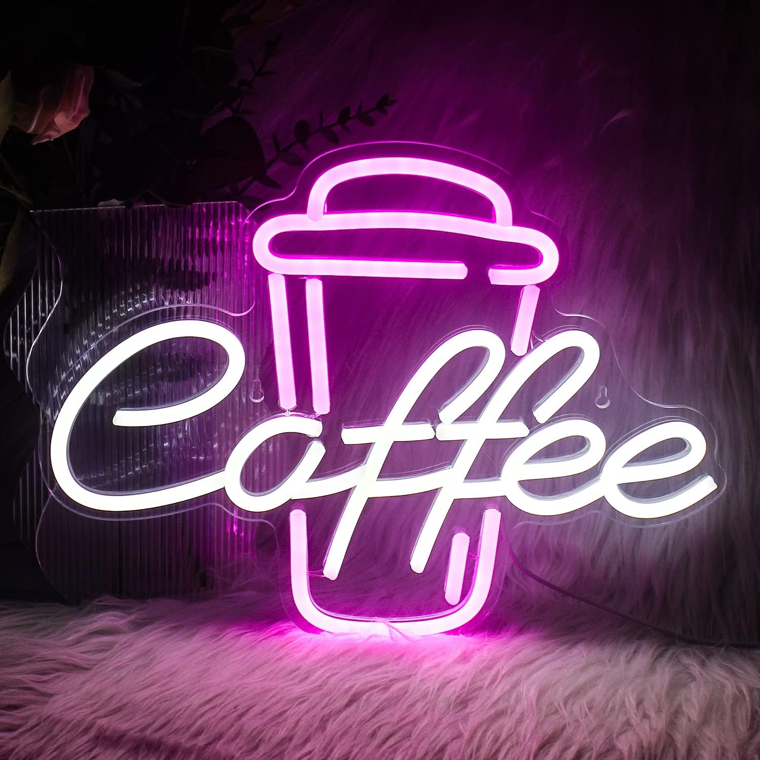 Letreiro Neon Rosa e Branco em - Coffee Tea Neon Sign avaliação e preço