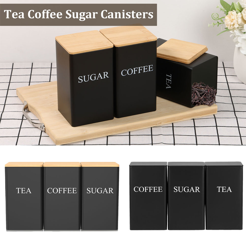 Jarra de armazenamento de grão - Coffee Tea Sugar Canister Set avaliação e preço