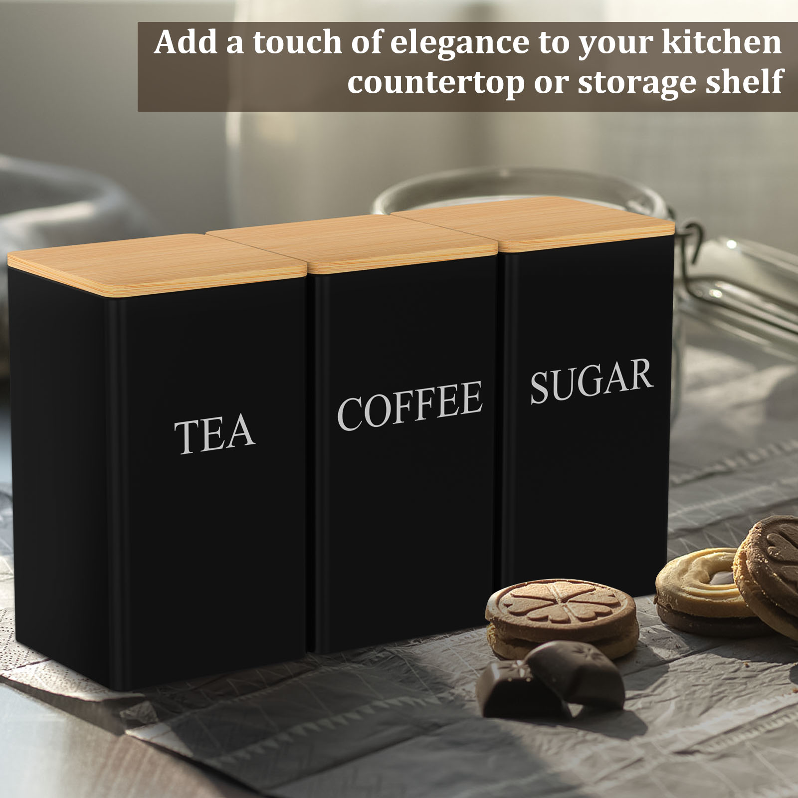 Jarra de armazenamento de grão - Coffee Tea Sugar Canister Set avaliação e preço
