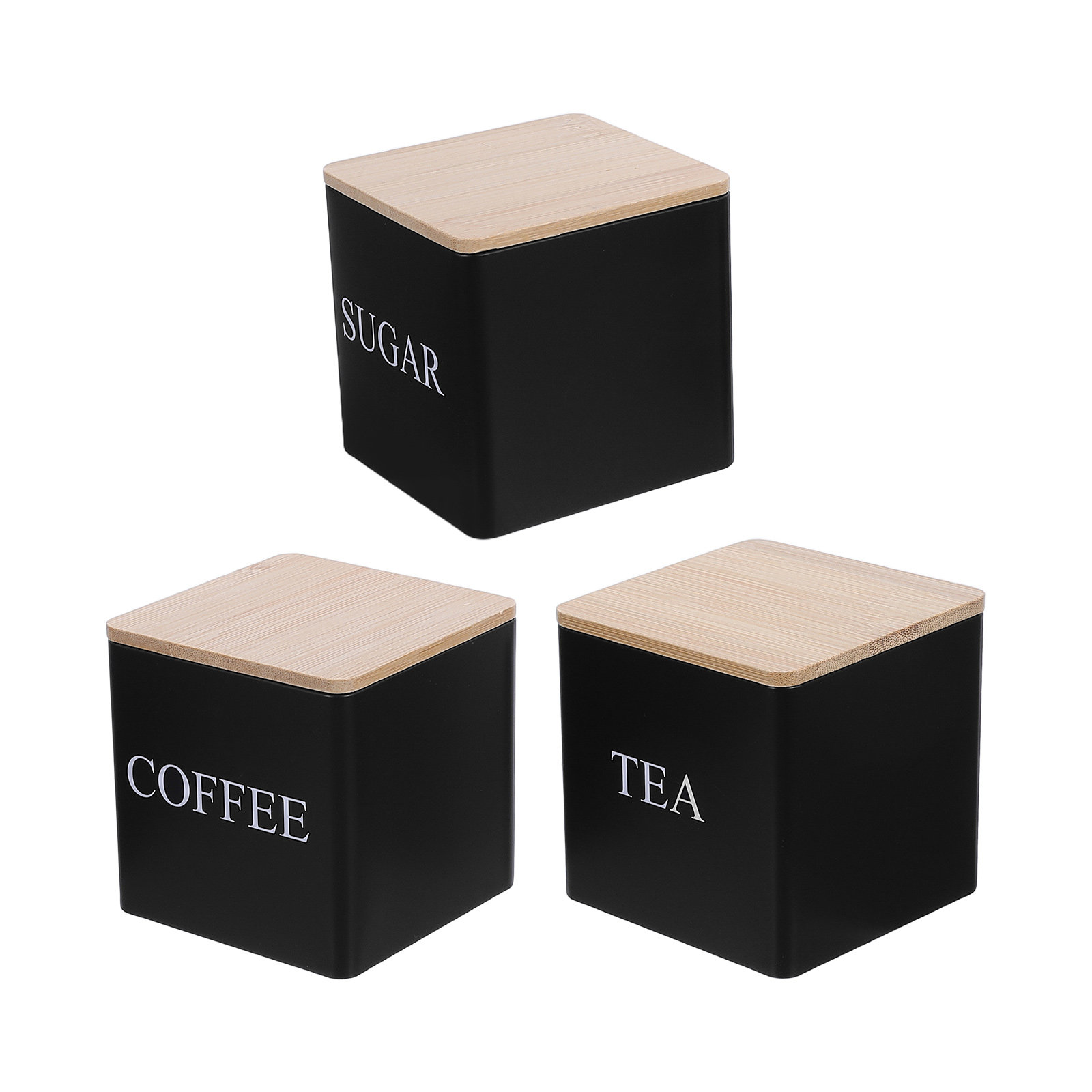 Conjunto de 3 Latas de Metal p - Coffee Tea Sugar Canister Set avaliação e preço