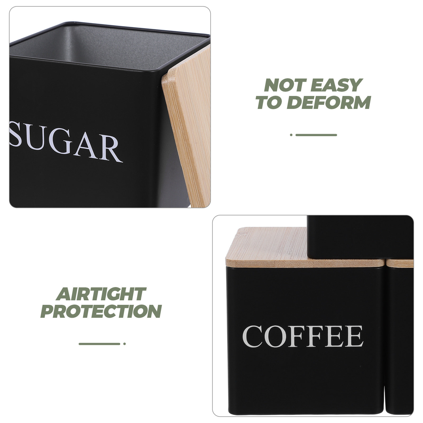 Conjunto de 3 Latas de Metal p - Coffee Tea Sugar Canister Set avaliação e preço