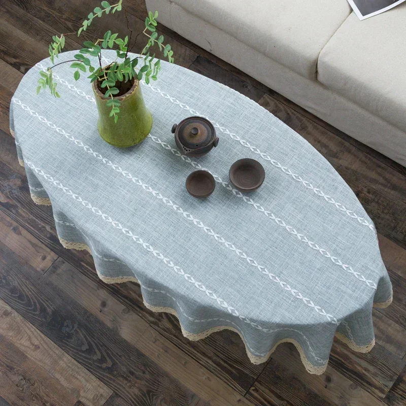 Toalha de mesa oval de algodão - Coffee Tea Knits avaliação e preço