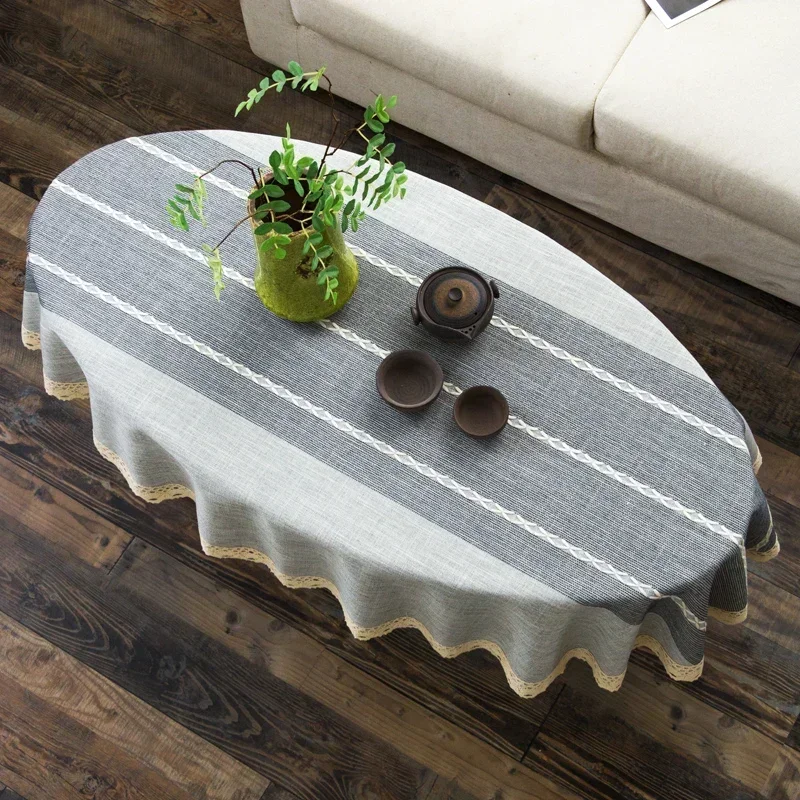 Toalha de mesa oval de algodão - Coffee Tea Knits avaliação e preço