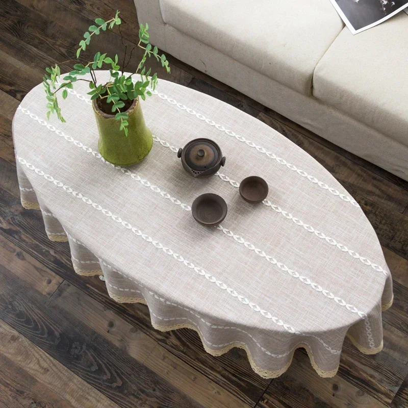 Toalha de mesa oval de algodão - Coffee Tea Knits avaliação e preço